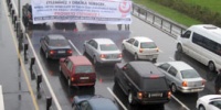 E 5 karayolunda akaryakıt protestosu