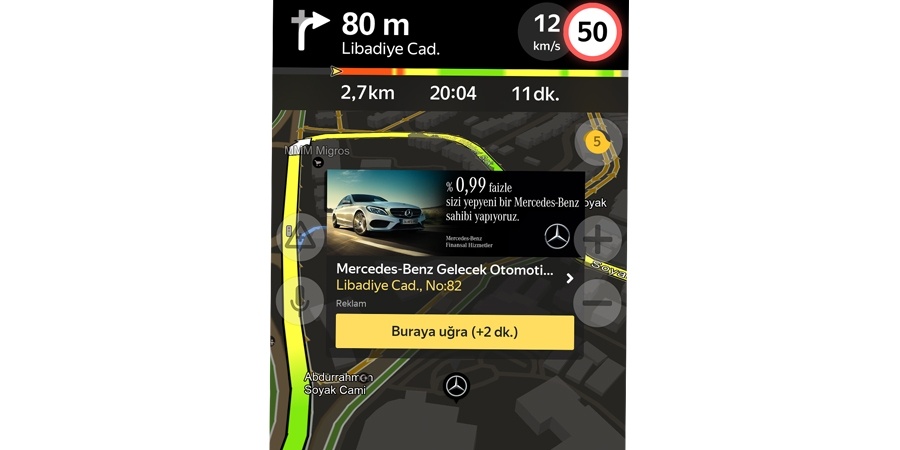 Kampanya Mercedes-Benz'den, rota Yandex Navigasyon’dan