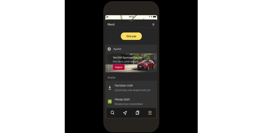 Yenilenen KIA Sportage yollara çıkmadan önce Yandex Navigasyon'da!
