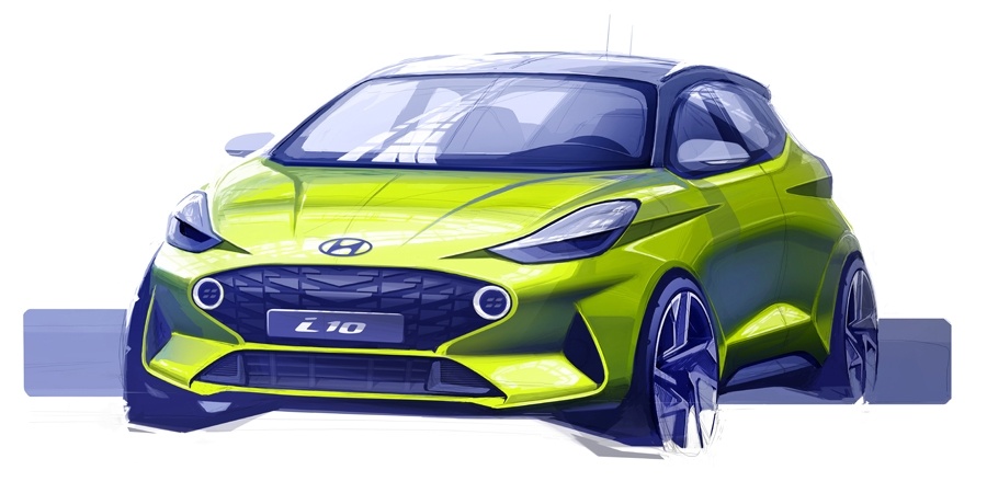 Hyundai yeni i10'un ilk çizimlerini paylaştı