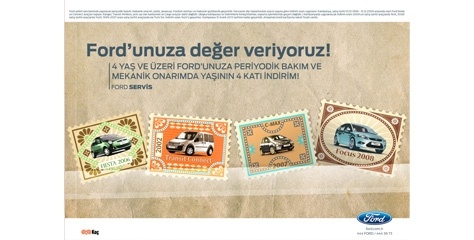 4 yaş ve üzeri Ford’unuza serviste yaşının 4 katı indirim