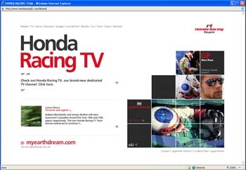 Honda Racing F1 sitesinden canlı Formula 1