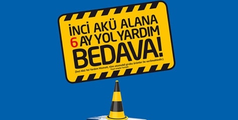 İnci Akü alana 6 ay yol yardımı hediyesi 