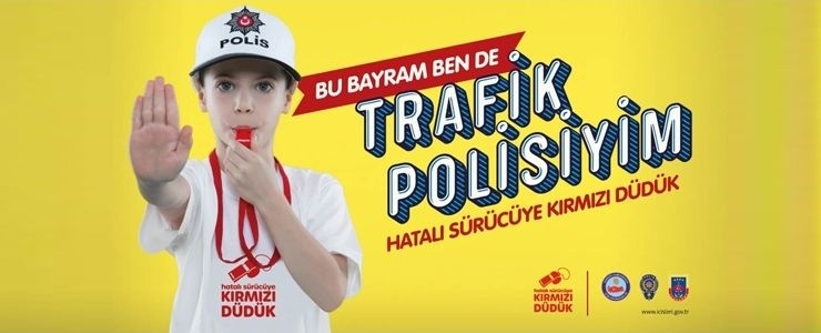 Bayramda trafik kuralı ihlaline karşı "kırmızı düdük" kampanyası